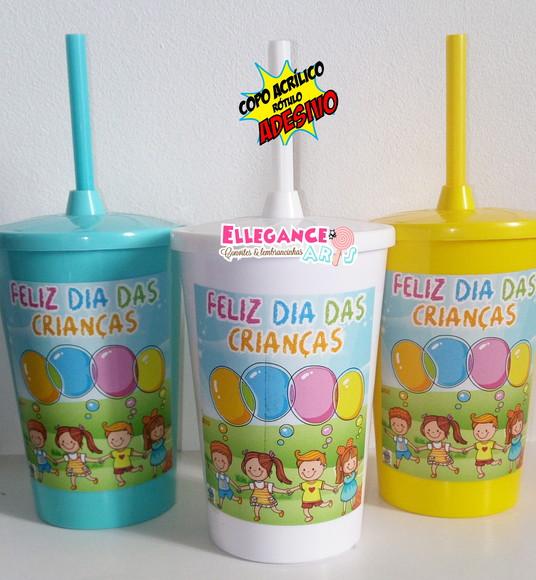 Copo Dia das Crianças Cores Sprtidas Pronta Entrega