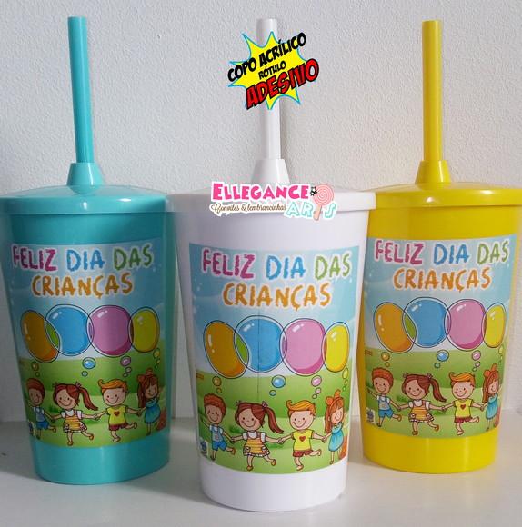 Copo Dia das Crianças Cores Sprtidas Pronta Entrega