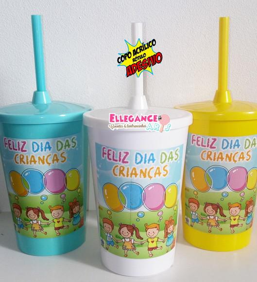 Copo Dia das Crianças Cores Sprtidas Pronta Entrega