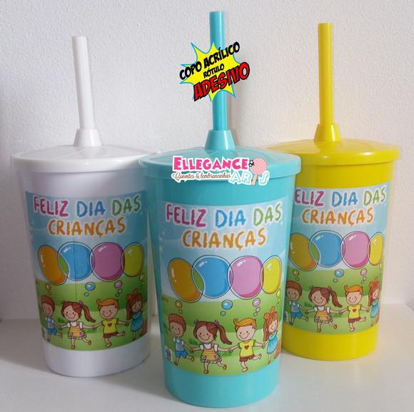 Copo Dia das Crianças Cores Sprtidas Pronta Entrega