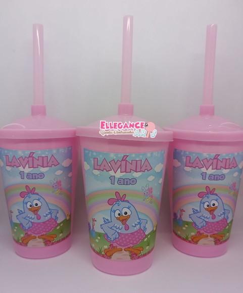 Copo Twister 400ml Galinha Pintadinha Candy Color