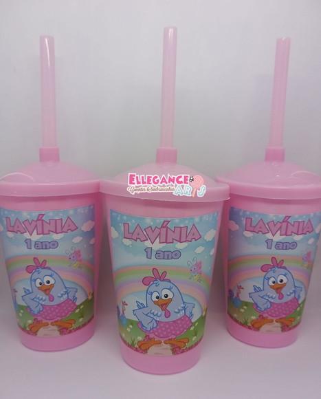 Copo Twister 400ml Galinha Pintadinha Candy Color