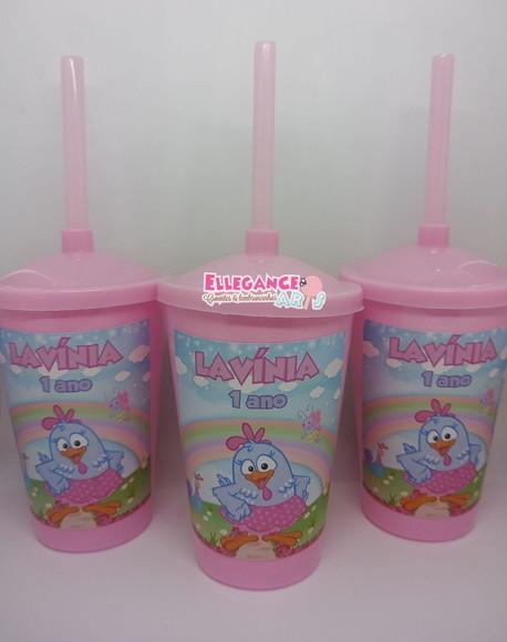 Copo Twister 400ml Galinha Pintadinha Candy Color