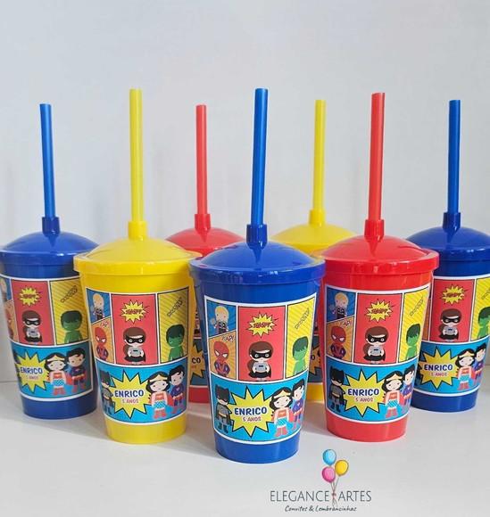 Copo Twister 400ml Super Heróis