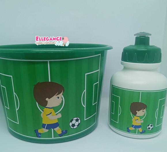 Kit Balde + Garrafinha Futebol