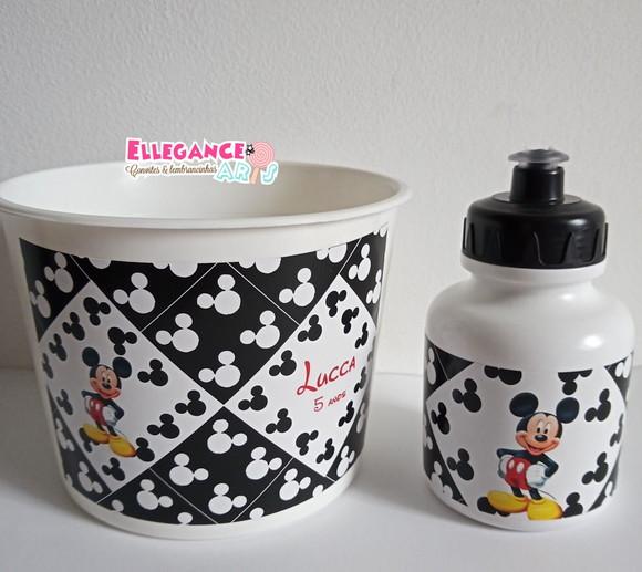 Kit Balde + Garrafinha Mickey