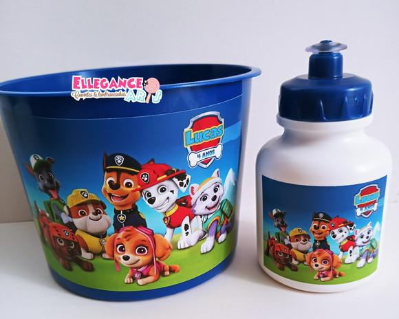 Kit Balde + Garrafinha Patrulha Canina