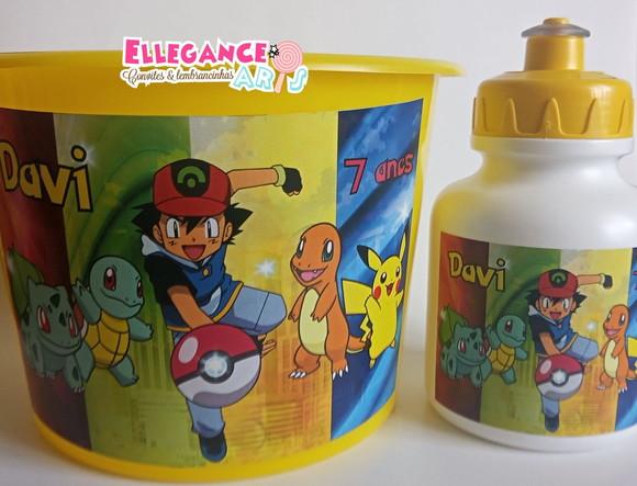 Kit Balde + Garrafinha Pokemon