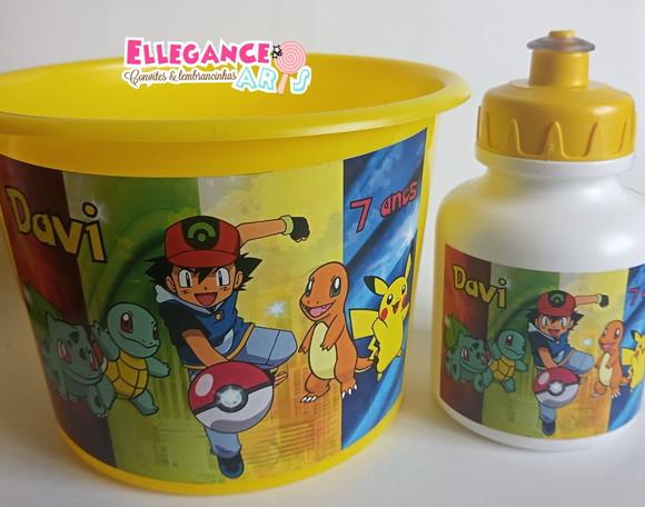 Kit Balde + Garrafinha Pokemon