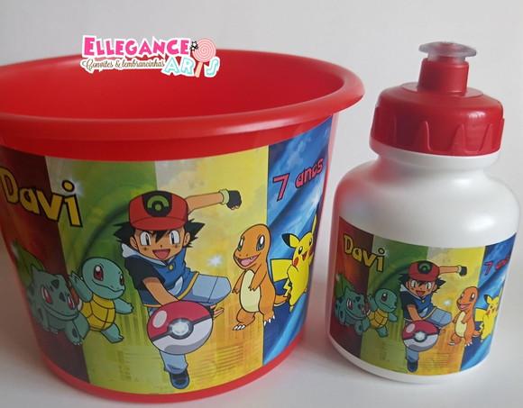 Kit Balde + Garrafinha Pokemon
