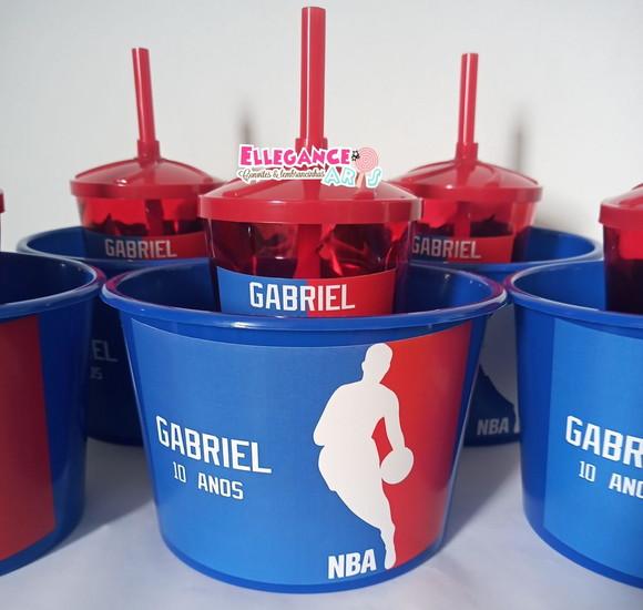 Kit Cineminha Balde e Copo Nba