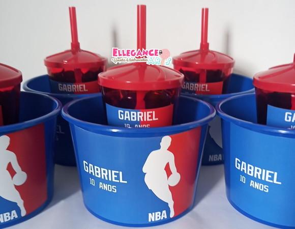 Kit Cineminha Balde e Copo Nba