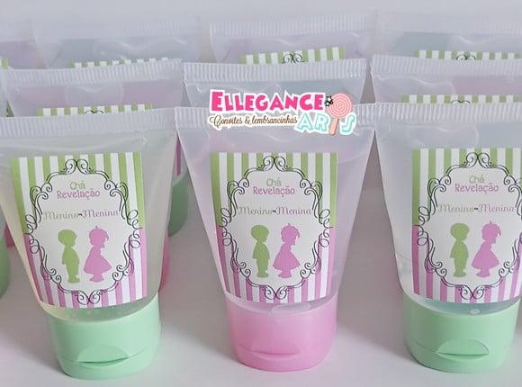 Lembrancinha Chá Revelação Verde e Rosa