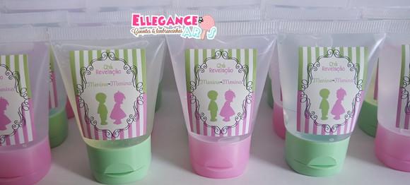 Lembrancinha Chá Revelação Verde e Rosa