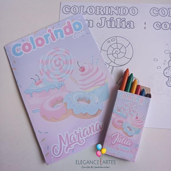 Livrinho para Colorir Confeitaria Candy