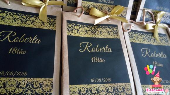Sacolinha Preta e Dourada