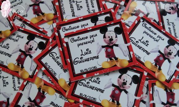 Tag Agradecimento Mickey (tamanho 3x4)