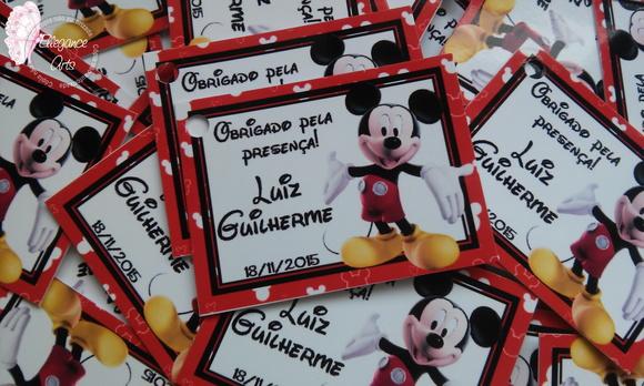 Tag Agradecimento Mickey (tamanho 3x4)