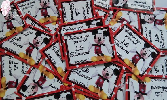 Tag Agradecimento Mickey (tamanho 3x4)