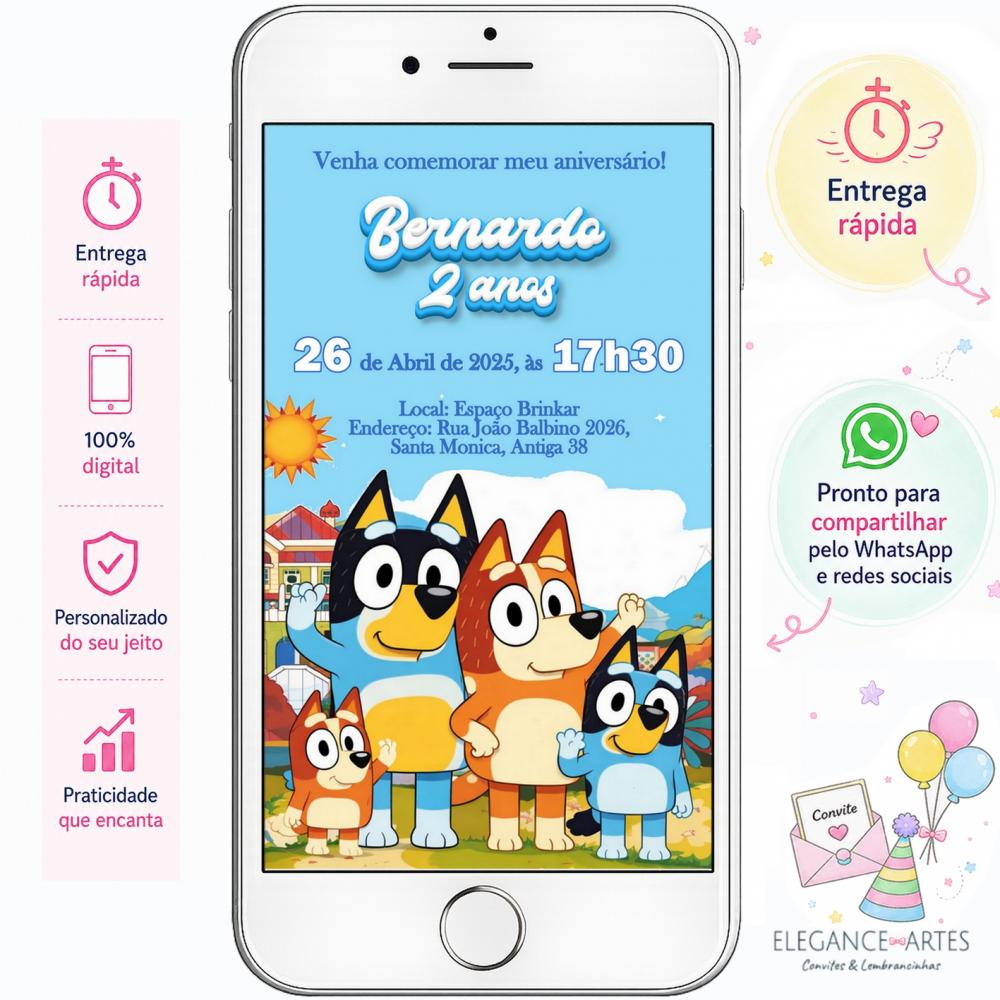 Convite Digital Bluey