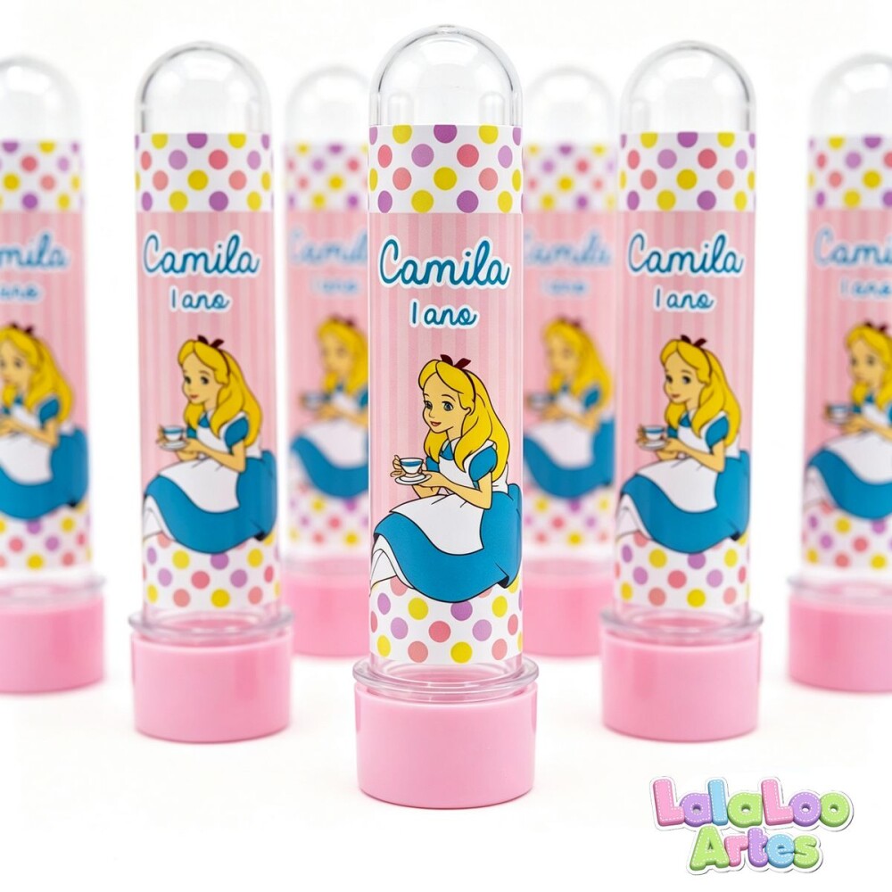 20 Tubete Alice no País das Maravilhas Personalizado