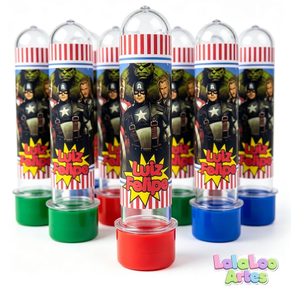 20 Tubete Os Vingadores Personalizado