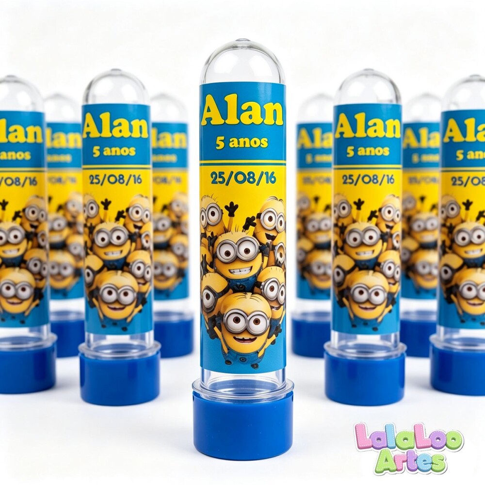 20 Tubete Minions Personalizado | Lembrancinha aniversário