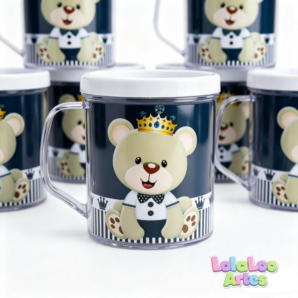 Caneca Ursinho Príncipe Personalizada | Lembrancinha Festa