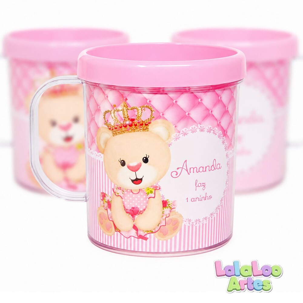 Caneca Ursinha Princesa Personalizada | Lembrancinha infantil