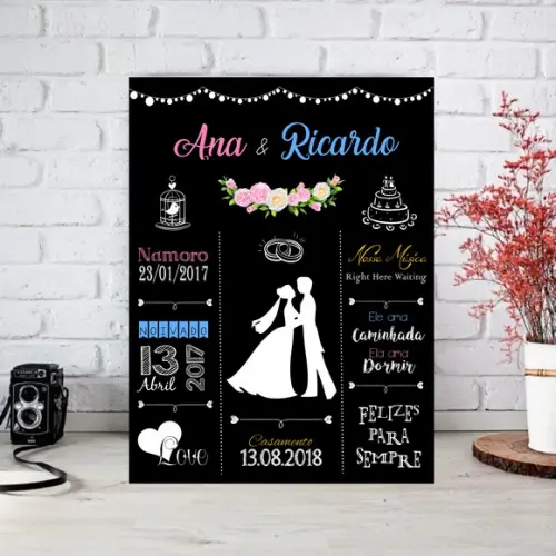 Arte Digital Chalkboard Casamento