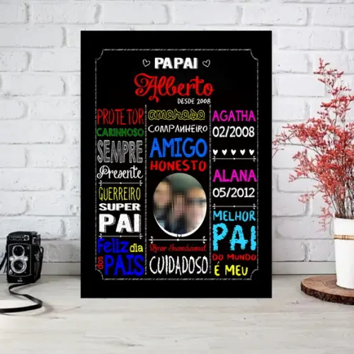 Arte Digital Chalkboard Dia dos Pais