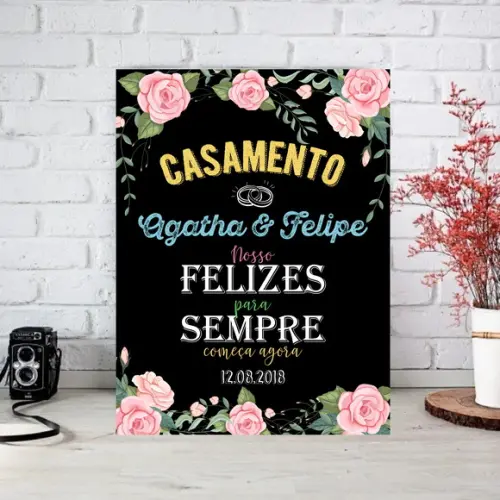 Arte Digital Chalkboard Casamento