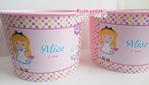 Balde de Pipoca Alice no País das Maravilhas