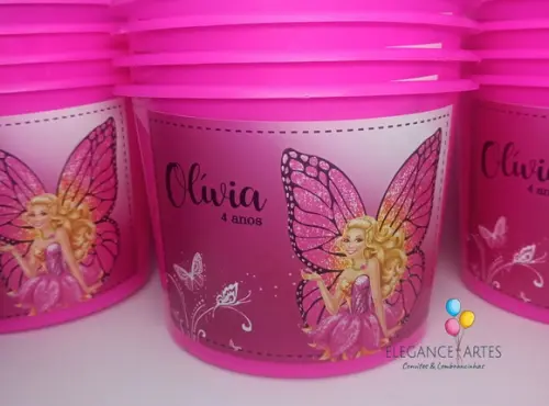 Balde de Pipoca Barbie Butterfly
