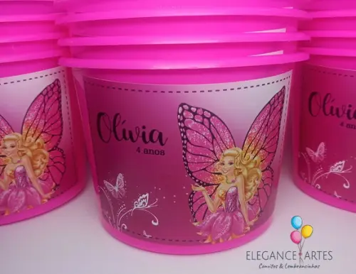 Balde de Pipoca Barbie Butterfly