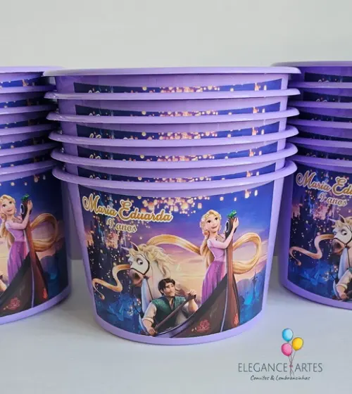 Balde de Pipoca Enrolados Rapunzel