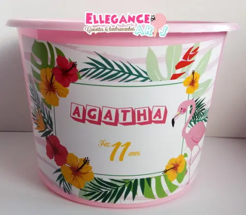 Balde de Pipoca Flamingo