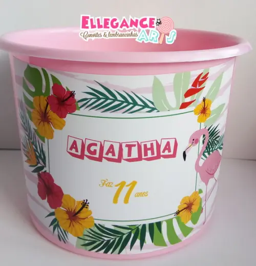 Balde de Pipoca Flamingo