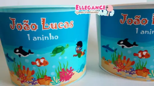 Balde de Pipoca Fundo do Mar