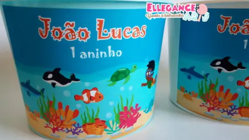 Balde de Pipoca Fundo do Mar