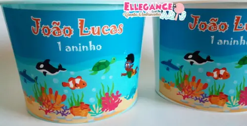 Balde de Pipoca Fundo do Mar