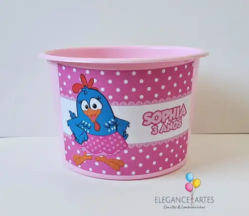 Balde de Pipoca Galinha Pintadinha