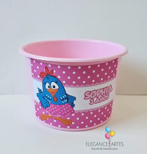 Balde de Pipoca Galinha Pintadinha