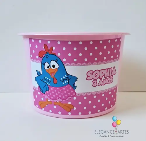 Balde de Pipoca Galinha Pintadinha