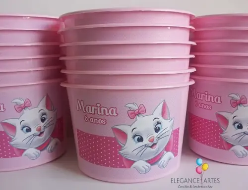 Balde de Pipoca Gatinha Marie