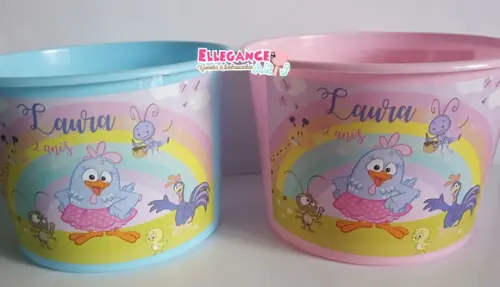 Balde de Pipoca Galinha Pintadinha Candy Color