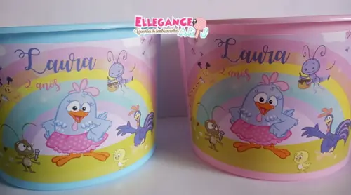 Balde de Pipoca Galinha Pintadinha Candy Color