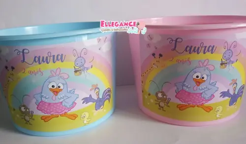 Balde de Pipoca Galinha Pintadinha Candy Color