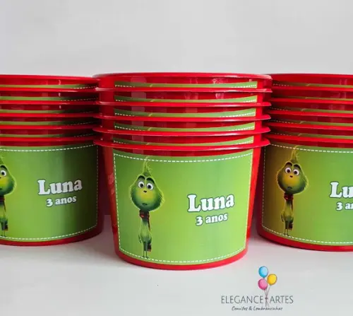 Balde de Pipoca Grinch