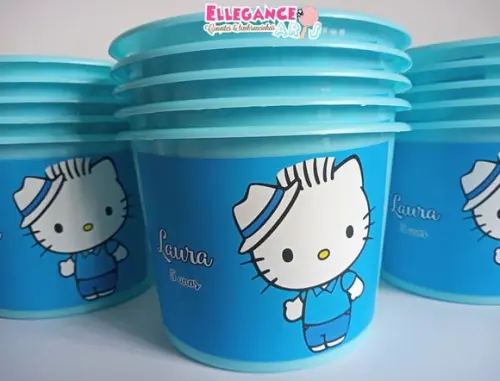 Balde de Pipoca Hello Kitty Menino